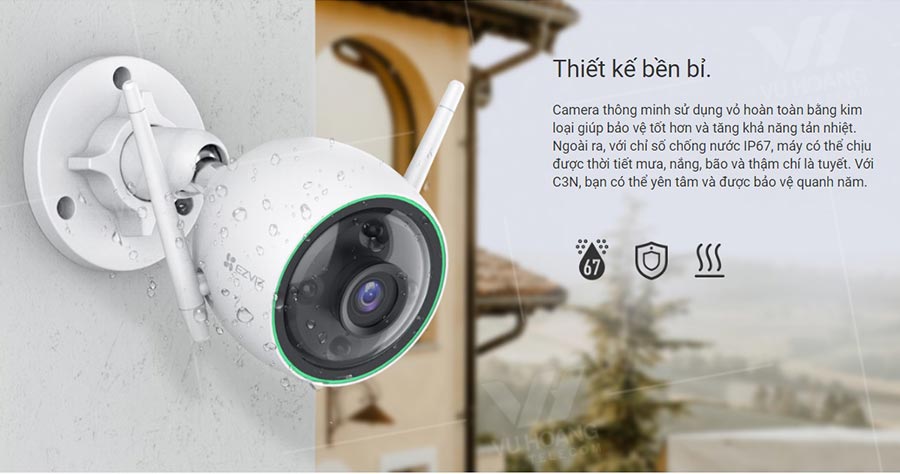 Camera EZVIZ C3N 1080P thiết kế bền bỉ