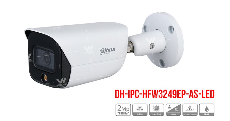 Camera IP Full-Color 2MP DAHUA DH-IPC-HFW3249EP-AS-LED