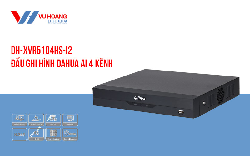 Bán đầu ghi hình AI 4 kênh DAHUA DH-XVR5104HS-I2 giá rẻ